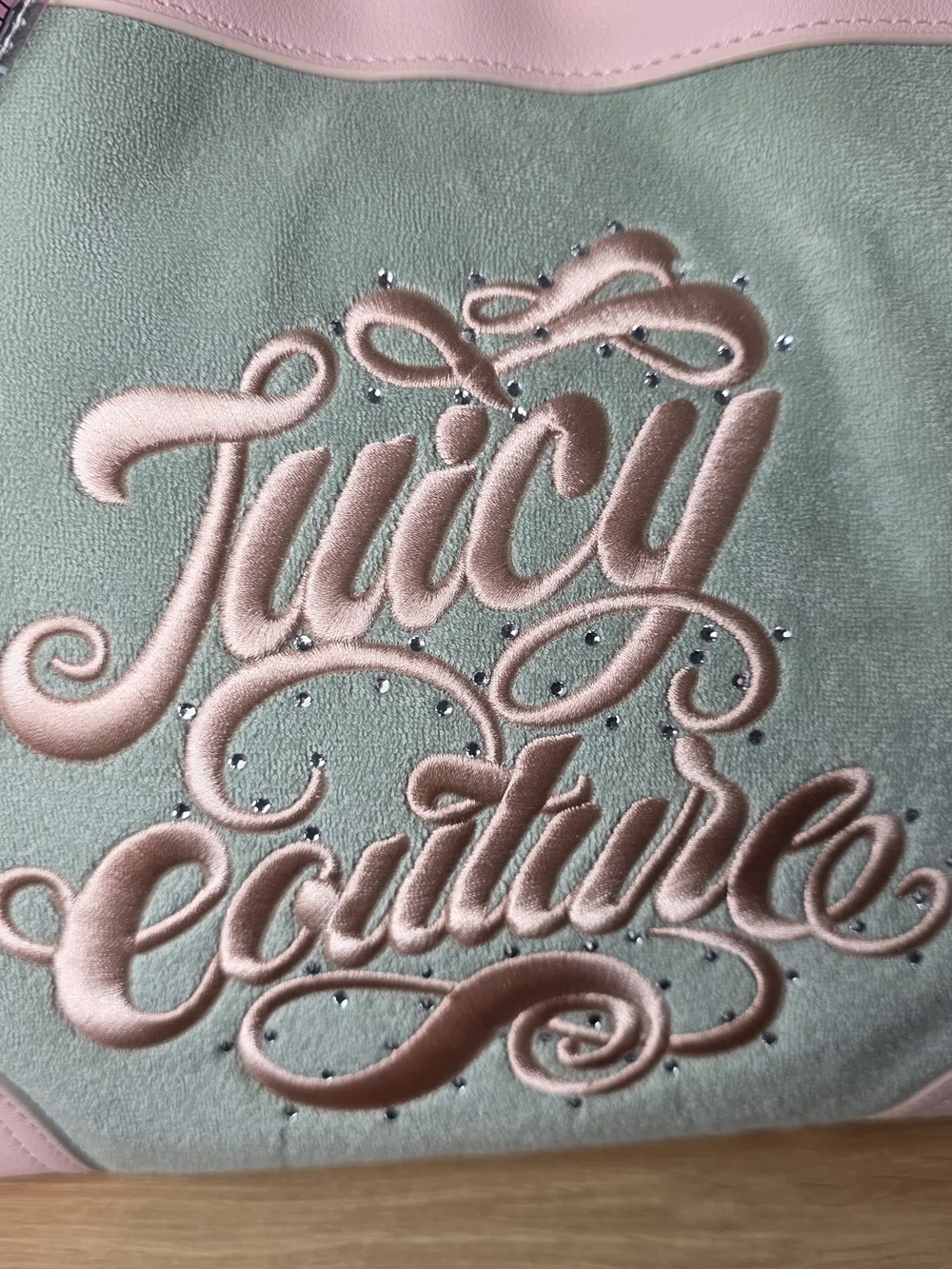 Juicy Couture Sugar Rush Tote Frosry Green and Pink Tote with Ice Cream Charm